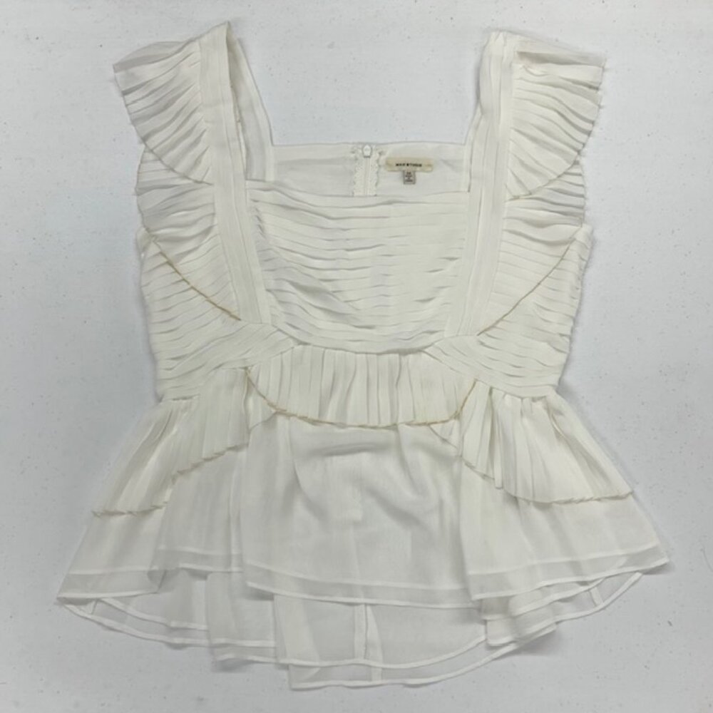 Max Studio Pleated Peplum Blouse